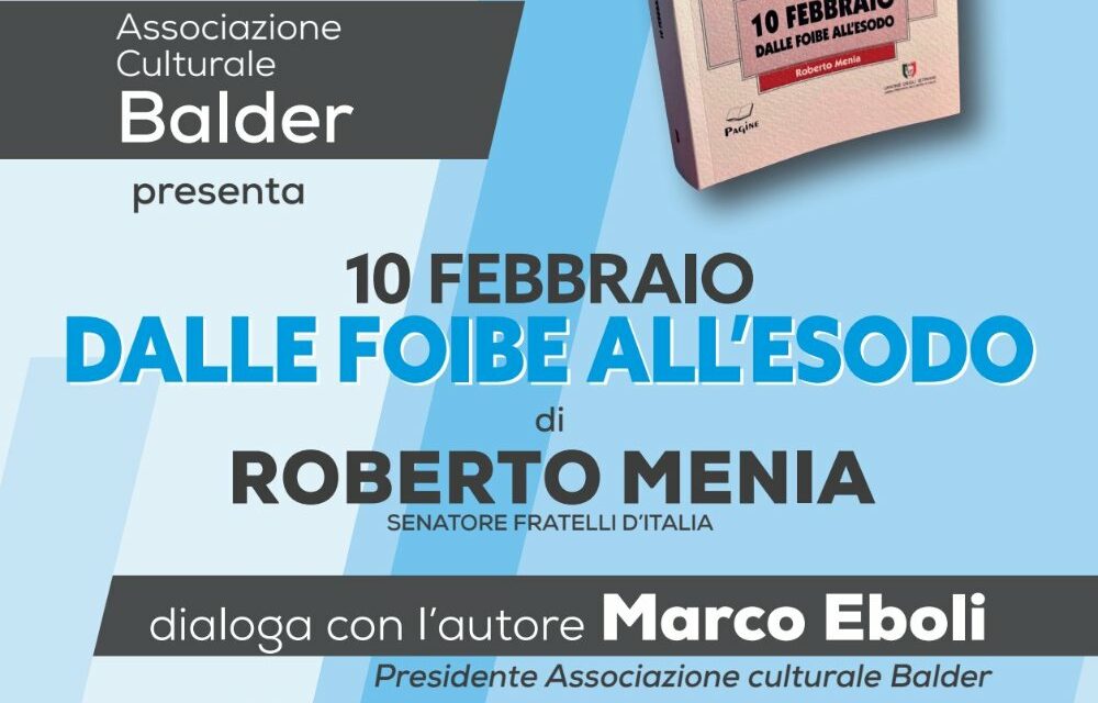 FOIBE,  SABATO ALL’HOTEL POSTA  IL SENATORE MENIA