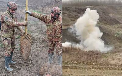 TRE BOMBE RINVENUTE AL CAMPOVOLO, UNA GIA’ FATTA BRILLARE