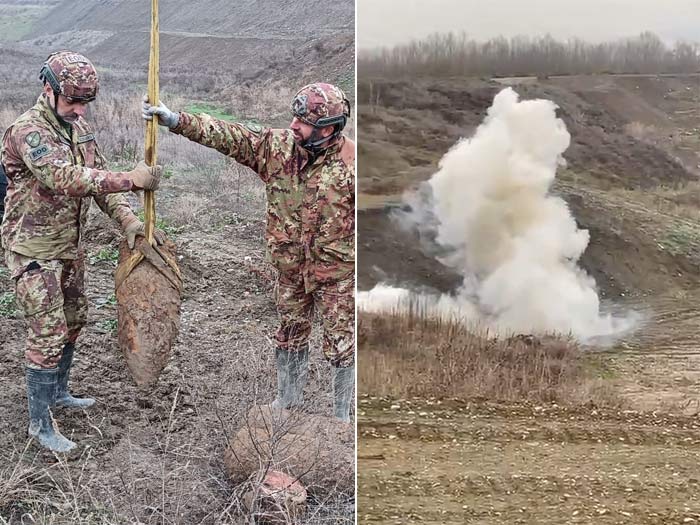 TRE BOMBE RINVENUTE AL CAMPOVOLO, UNA GIA’ FATTA BRILLARE