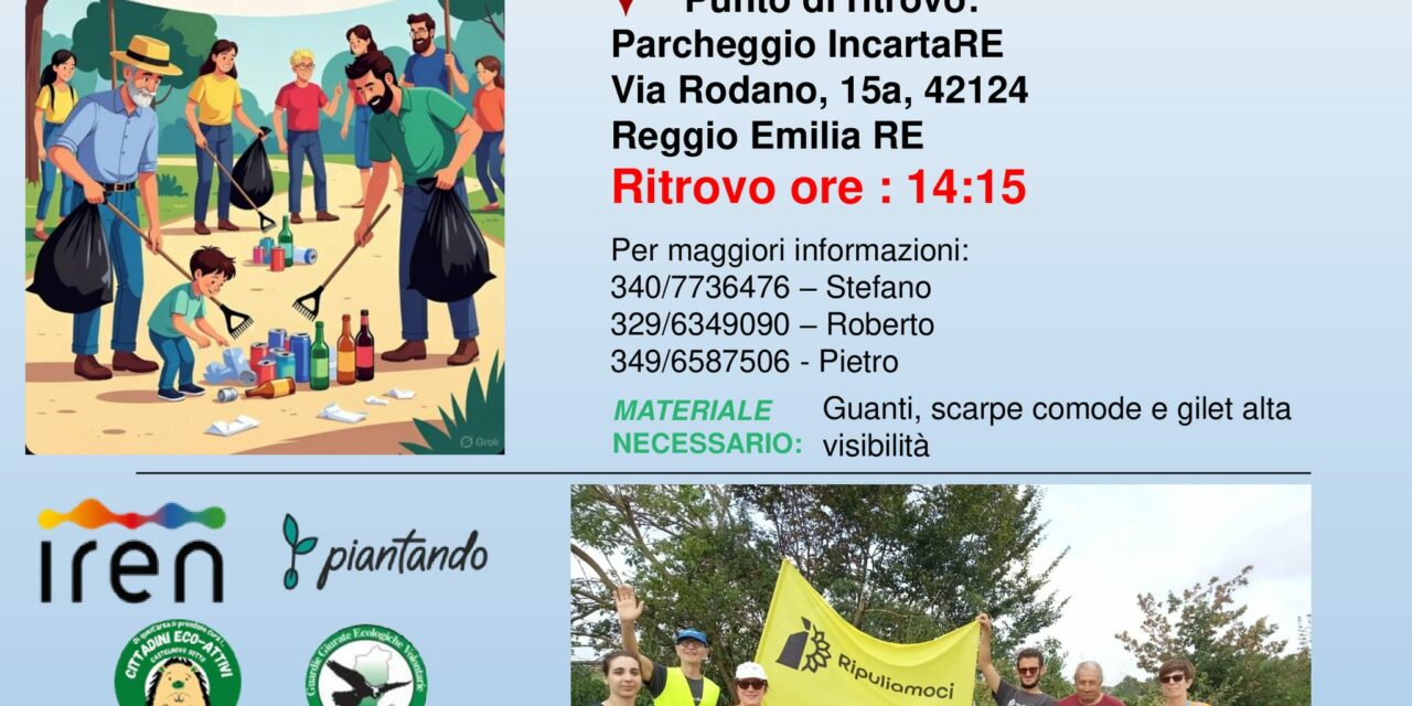 SABATO IN CITTA’ SCENDE IN STRADA REGGIO RIPULIAMOCI