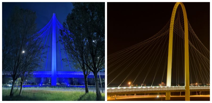 PONTI DI CALATRAVA IN GIALLO E BLU PER DIRE BASTA ALLA GUERRA IN UCRAINA