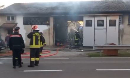 NOVELLARA. VIOLENTO INCENDIO IN CARROZZERIA: BRUCIATE AUTO D’EPOCA. STRADA CHIUSA E RIAPERTA (video Tg)