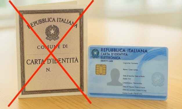 DAL 3 AGOSTO LA CARTA D’IDENTITA’ CARTACEA NON E’ PIU’ VALIDA
