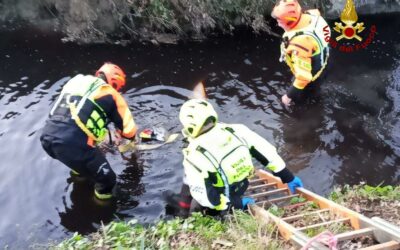 15ENNE FINISCE IN UN CANALE CON LA MOTO DA CROSS