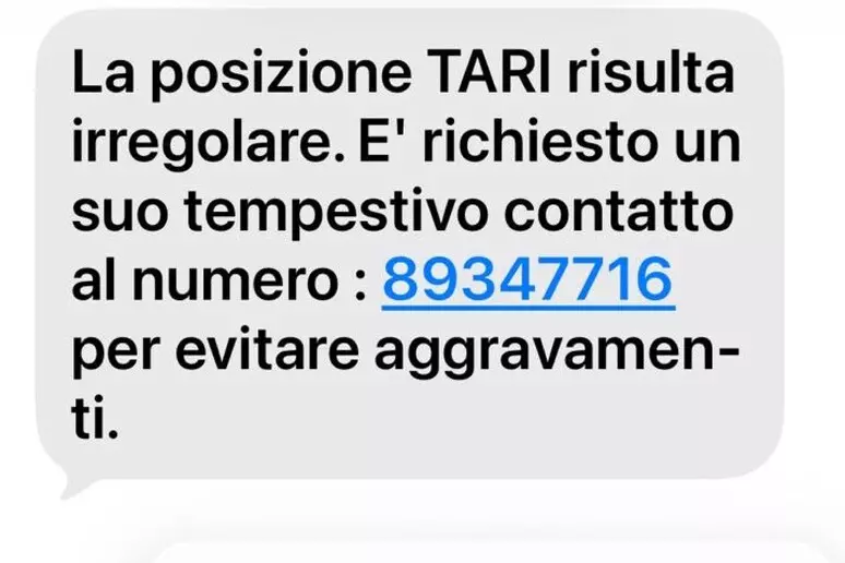 “DEVI PAGARE LA TARI”, CIRCOLA SEMPRE DI PIU’ IL MESSAGGIO TRUFFA