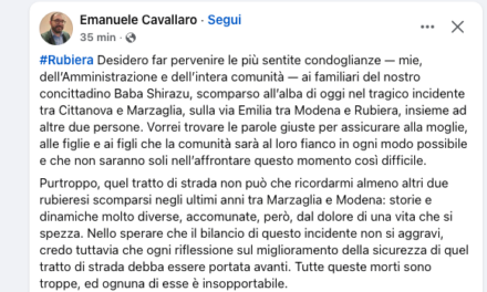 INCIDENTE NEL MODENESE, CAVALLARO CHIEDE PIU’ SICUREZZA PER IL TRATTO STRADALE