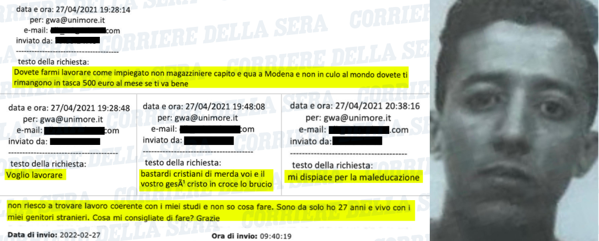 STRAGE DI MODENA, LE MAIL ‘PERICOLOSE’ A UNIMORE
