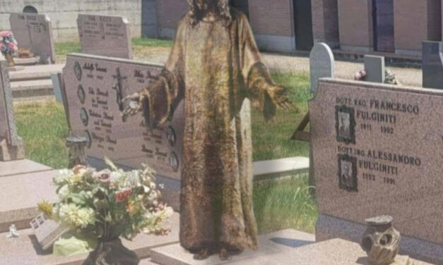 TELECAMERE NEL CIMITERO DI BIBBIANO DOPO IL FURTO DELLA STATUA IN BRONZO DEL CRISTO