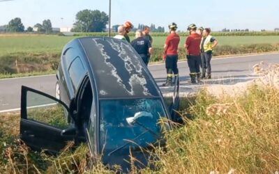 LUZZARA, CON L’AUTO NEL FOSSATO, DONNA FERITA