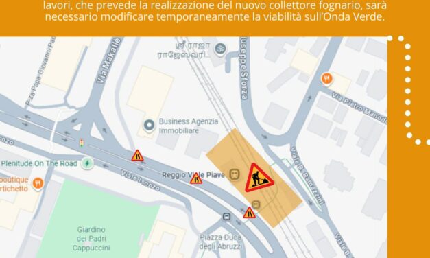 CANTIERE SANTA CROCE, DA DOMANI LA CHIUSURA DI UNA CORSIA SULL’ONDA VERDE