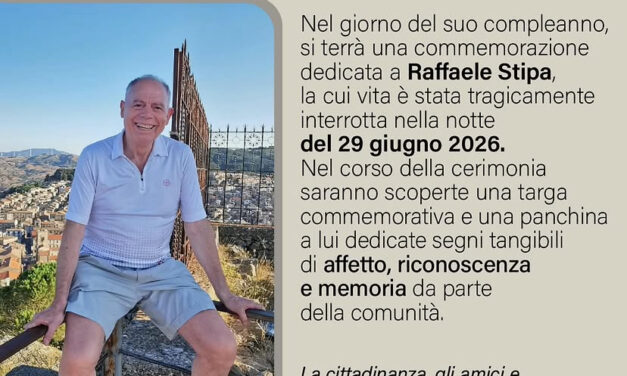 UNA TARGA PER RICORDARE RAFFAELE STIPA