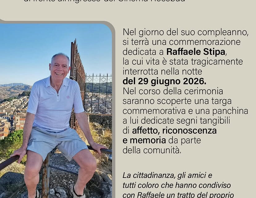 UNA TARGA PER RICORDARE RAFFAELE STIPA