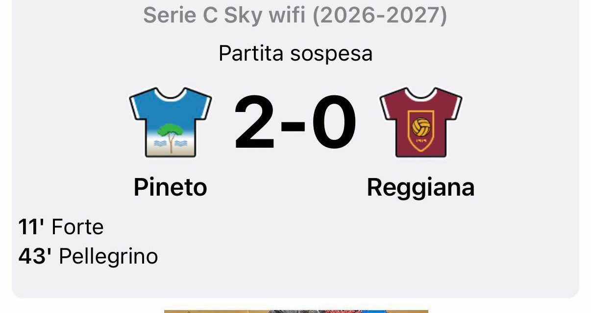 CAMPO BAGNATO, SOSPESA E RINVIATA PINETO-REGGIANA,  A DATA DA DEFINIRSI